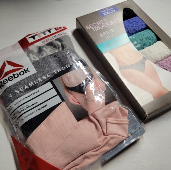 Reebok 4pk Seamless & Secret Treasures 6pk Lace Thongs - Picture 16 of 16